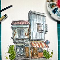 My project for course: Expressive Architectural Sketching, but with Watercolors. Sketching, Drawing, Architectural Illustration, Sketchbook & Ink Illustration project by Nick Soueref - 01.28.2024