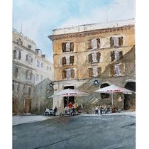 Mi proyecto del curso: Técnicas modernas para paisajes urbanos en acuarela. Un progetto di Pittura e Pittura ad acquerello di Cristián Opazo - 28.01.2024