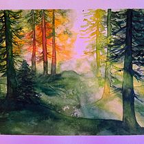 My project for course: Dreamy Watercolor Landscapes: Paint with Light. Un projet de Peinture , et Aquarelle de lsmpatch - 27.01.2024