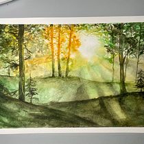 Mój projekt z kursu: Oniryczne pejzaże akwarelą: maluj światłem. Un projet de Peinture , et Aquarelle de ald84 - 29.01.2024