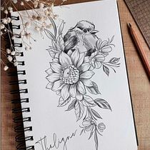 Mon projet du cours : Tatouages naturalistes : du dessin à la peau. Traditional illustration, Drawing, Tattoo Design, Botanical Illustration, and Naturalistic Illustration project by Thalie Houle - 01.19.2024