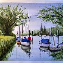 Mein Abschlussprojekt für den Kurs: Wasserlandschaften in Aquarell malen. Un proyecto de Pintura, Pintura a la acuarela e Ilustración naturalista				 de Claudia Grönke - 30.01.2024