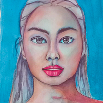 Mi proyecto del curso: Retrato artístico en acuarela. Fine Arts, Painting, Watercolor Painting, and Portrait Drawing project by Alejandra Cárdenas - 01.31.2024