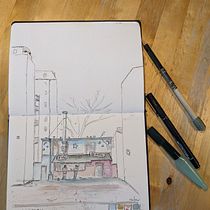 Mein Abschlussprojekt für den Kurs: Expressive Architekturskizzen mit Markern. Sketching, Drawing, Architectural Illustration, Sketchbook & Ink Illustration project by mail_616928 - 01.31.2024