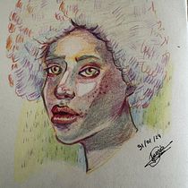 Mi proyecto del curso: Dibujo de retratos llamativos con lápices de colores. Drawing, Portrait Drawing, Sketchbook, and Colored Pencil Drawing project by Andrés León Gutiérrez - 01.31.2024