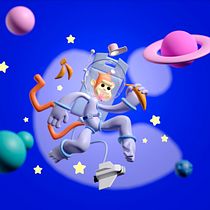 My project for course: 3D Character Creation in Blender. Un progetto di 3D, Character design, Modellazione 3D, Character design 3D e Progettazione 3D di salo.tomi - 01.02.2024