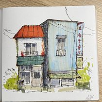 Mein Abschlussprojekt für den Kurs: Expressive Architekturskizzen mit Markern. Sketching, Drawing, Architectural Illustration, Sketchbook & Ink Illustration project by jrhennrich - 02.01.2024