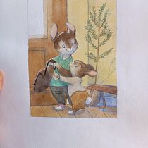 My project for course: Animal Characters in Watercolor for Children’s Books. Traditional illustration, Painting, and Watercolor Painting project by Kate - 02.02.2024