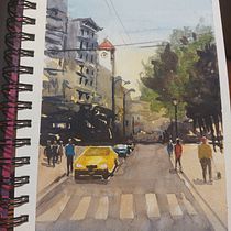 Meu projeto do curso: Paisagens urbanas em aquarela Ein Projekt aus dem Bereich Bildende Künste, Aquarellmalerei und Architektonische Illustration von Ana Beatriz Linardi - 02.02.2024
