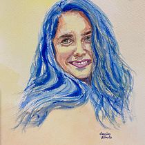 Mi proyecto del curso: Retrato contemporáneo en acuarela. Een project van  Beeldende kunst, Schilderij, Aquarelschilderen y  Portrettekening van lourdesalberto92 - 02.02.2024