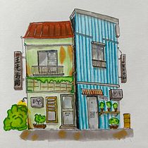 Meu projeto do curso: Desenho arquitetônico expressivo com marcadores coloridos. Sketching, Drawing, Architectural Illustration, Sketchbook & Ink Illustration project by Jonas Brockveld - 02.06.2024