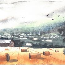 My project for course: Watercolor Landscapes: Experimental Tools and Techniques. Projekt z dziedziny  Sztuki piękne,  Malarstwo i Malowanie akwarelą użytkownika Natalia - 06.02.2024