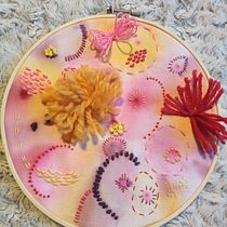 Mon projet du cours : Techniques élémentaires de broderie et d’aquarelle. Painting, Watercolor Painting, Embroider, and Textile Design project by Pascale Lepage - 12.01.2023