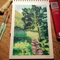 Meu projeto do curso: Pintura de paisagens com guache para iniciantes Ein Projekt aus dem Bereich Bildende Künste, Malerei, Naturalistische Illustration und Gouachemalerei von Ivy Souto - 07.02.2024