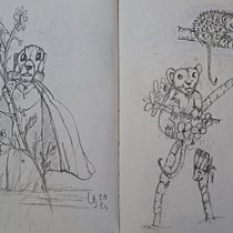 Mijn project van de cursus: Creëer een tekendagboek met fantasiepersonages Ein Projekt aus dem Bereich Design von Figuren, Skizzenentwurf, Bleistiftzeichnung, Zeichnung und Sketchbook von Ursula Jansen - 08.02.2024