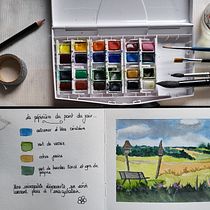Mon projet du cours : Carnet de voyage à l’aquarelle. Traditional illustration, Watercolor Painting, Architectural Illustration, and Sketchbook project by Natacha Euthine - 02.09.2024