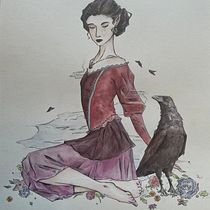 Mon projet du cours : Personnages fantastiques à l'encre et l'aquarelle . Traditional illustration, Character Design, Pencil Drawing, Drawing, Watercolor Painting & Ink Illustration project by me.lachance - 02.09.2024