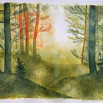 Mon projet du cours : Paysages oniriques à l'aquarelle : capturez la lumière. Un projet de Peinture , et Aquarelle de Pernilla Mercier - 09.02.2024