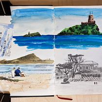 My project for course: Watercolor Travel Journal. Traditional illustration, Watercolor Painting, Architectural Illustration, and Sketchbook project by Balázs Bihari - 02.10.2024