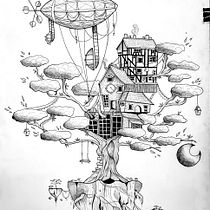 Mon projet du cours : Illustration surréaliste au feutre fin. Ilustração tradicional, Desenho a lápis, Desenho, Desenho realista, Desenho artístico e Ilustração com tinta projeto de Joana Pln - 10.02.2024