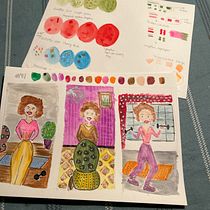 Mon projet du cours : Illustration ludique avec aquarelle et crayons de couleur. Ilustração tradicional, Pintura, Pintura em aquarela, Desenho de retrato, e Desenho com lápis de cor projeto de carine_pecorini - 09.02.2024