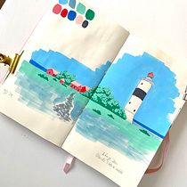 My project for course: Gouache Techniques for Illustration Ein Projekt aus dem Bereich Traditionelle Illustration, Skizzenentwurf, Kreativität, Zeichnung, Aquarellmalerei, Sketchbook und Gouachemalerei von karro_42 - 10.02.2024