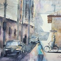 Mein Abschlussprojekt für den Kurs: Grundlagen der Aquarellmalerei: Licht und Farbe. Painting, Watercolor Painting, and Architectural Illustration project by Ivo Petschke - 02.11.2024