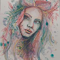 My project for course: Experimental Portraiture with Ink, Tea and Alcohol. Fine Arts, Painting, Drawing & Ink Illustration project by Monika Spurná - 02.11.2024