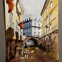 Mein Abschlussprojekt für den Kurs: Architektonische Darstellung mit Aquarell. Un projet de Illustration traditionnelle, Esquisse , Dessin, Aquarelle, Illustration architecturale , et Carnet de croquis de anhart - 11.02.2024