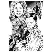 Mon projet du cours : Création d'une couverture jackette vidéo du film "The terminator" (style années 80). Un projet de Dessin au cra, on, Dessin, Illustration numérique, Peinture numérique et Illustration à l'encre de Patrick Feillens - 12.02.2024