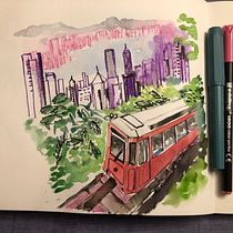 Mijn project van de cursus: Urban sketching: creëer expressieve stadslandschappen. Painting, Sketching, Drawing, Watercolor Painting, Sketchbook & Ink Illustration project by floorwillemze - 02.12.2024