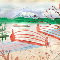 Mi proyecto del curso: Ilustración en acuarela con influencia japonesa. Traditional illustration, Drawing, and Watercolor Painting project by booksm_artnueve - 02.14.2024