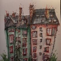 My project for course: Expressive Architectural Sketching with Colored Markers. Sketching, Drawing, Architectural Illustration, Sketchbook & Ink Illustration project by annesophie_hillard - 02.14.2024