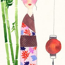 Mon projet du cours : Illustration à l’aquarelle de style japonais. Traditional illustration, Drawing, and Watercolor Painting project by Maryline Dehaze-Dutruel - 02.15.2024