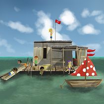 My Final Project. I call it Pirate Clubhouse . Traditional illustration, Digital Illustration, and Concept Art project by David Smith - 02.16.2024