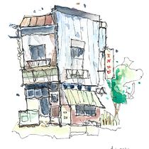 My project for course: Expressive Architectural Sketching with Colored Markers. Sketching, Drawing, Architectural Illustration, Sketchbook, Ink Illustration, Arts, Crafts, Watercolor Painting, and Traditional illustration project by Novelyn Patac - 02.15.2024