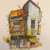 My project for course: Expressive Architectural Sketching with watercolor instead of markers. Sketching, Drawing, Architectural Illustration, Sketchbook & Ink Illustration project by ludovicm - 02.17.2024
