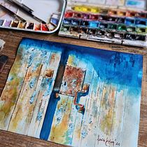 My project for course: Watercolour Texture Masterclass. Fine Arts, Painting, and Watercolor Painting project by erdemhamide - 02.17.2024