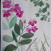 Meu projeto do curso: Aquarela floral: conecte-se com a natureza. Ilustração tradicional, Pintura, Pintura em aquarela e Ilustração botânica projeto de sbvelten - 18.02.2024