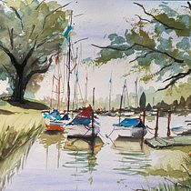 My project for course: Watercolor Techniques for Painting Seascapes. Painting, Watercolor Painting, and Naturalistic Illustration project by kristina_luca4 - 02.18.2024