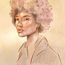 Mijn project van de cursus: Teken levendige portretten met kleurpotloden. Drawing, Portrait Drawing, Sketchbook, and Colored Pencil Drawing project by Demi Wolters - 02.18.2024