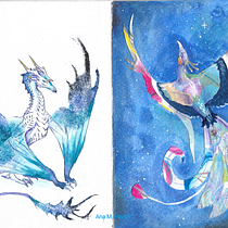 My project for course: Creative Illustration: Play with Unexpected Materials. Traditional illustration, Fine Arts, Painting, Creativit, and Sketchbook project by Ana M. Pavlov - 02.19.2024