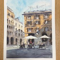 My project for course: Modern Techniques for Watercolor Cityscapes. Un progetto di Pittura e Pittura ad acquerello di kristina_luca4 - 19.02.2024