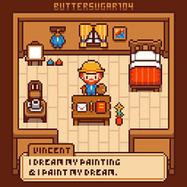 Little Vincent Room. Un progetto di Character design, Videogiochi, Pixel art e Progettazione di videogiochi di Sirisak Rattanaprathum - 19.02.2024