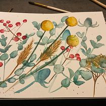 Mon projet du cours : Aquarelle florale créative : renouez avec la nature. Ilustração tradicional, Pintura, Pintura em aquarela e Ilustração botânica projeto de emmanuelledaneau - 19.02.2024