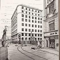 Mój projekt z kursu: Szkice architektury miejskiej wykonane tuszem. Traditional illustration, Sketching, Drawing, Architectural Illustration & Ink Illustration project by piotrek.kowalik - 02.20.2024