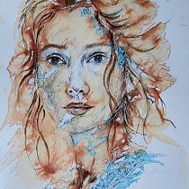 My project for course: Experimental Portraiture with Ink, Tea and Alcohol. Fine Arts, Painting, Drawing & Ink Illustration project by khalyona - 02.20.2024