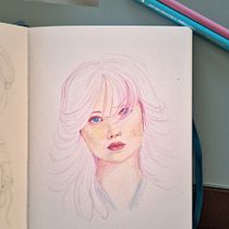 My project for course: Vibrant Portrait Drawing with Colored Pencils. Drawing, Portrait Drawing, Sketchbook, and Colored Pencil Drawing project by celine_renaze - 12.01.2023