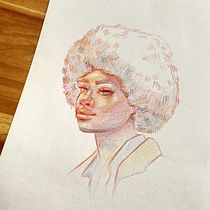 Meu projeto do curso: Desenho de retratos vibrantes com lápis de cor. Drawing, Portrait Drawing, Sketchbook, and Colored Pencil Drawing project by Bárbara De Biasi - 02.19.2024