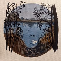 My project for course: Painting Atmospheric Landscapes with Gouache. Traditional illustration, Painting, and Gouache Painting project by Petra Chriastelova - 02.25.2024